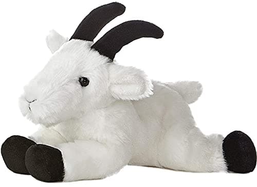 Aurora Adorable Mini Flopsie Rocky Mountain Goat Stuffed Animal Mini Companions Ready for Playful Adventures for Kids All Ages Toddlers Adults and Families White 8 Inches