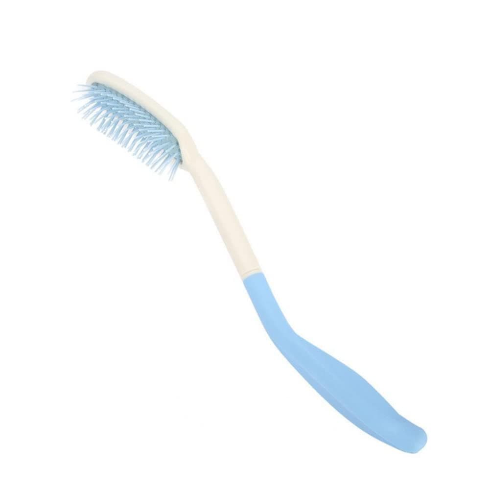 Semme Long Handle Hair Brush Comb Soft Bristles NonSlip Ergonomic Design for People with Limited Dexterity or Arthritis Hair Type All Blue White