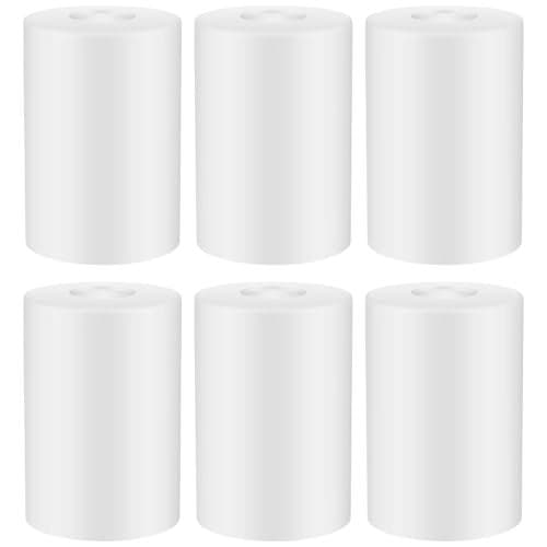 Teenyyou 6 Pcs White Frosted Glass Shade Replacements for Pendant Light Fixtures Glass Lamp Shade Cover, 1-5/8 Inch Fitter E26 Base, 4 w x 6 h, Replacement Lamp Globe for Chandelier Wall Sconce