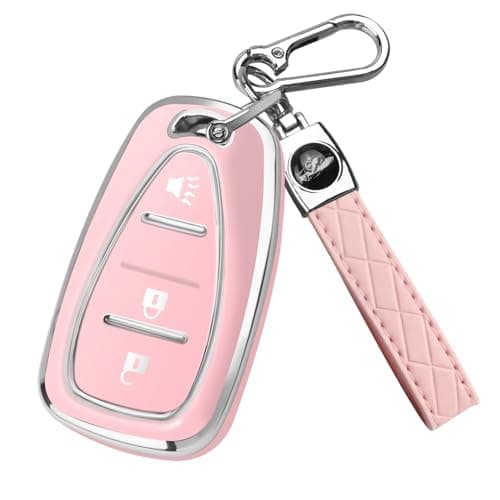 QBUC Key Fob Cover for Chevy Car Key Fob Case with Keychain for Equinox 20182022 Sonic 20172020 Spark 20162022 Traverse Trailblazer Trax Accessories Protector Pink