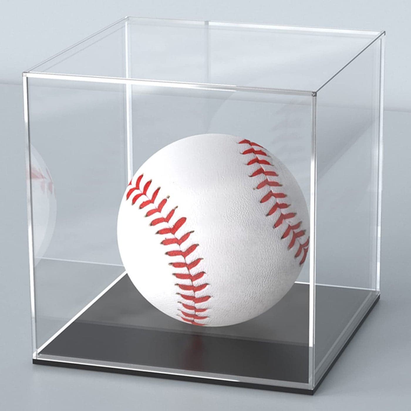 Acrylic Display Case 4x4x4 Inch Cube Box With Matte Black Base Clear SinglePiece Case for Softball Collectibles Figurines Mini Figures