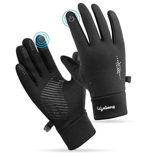 Lifelong Rider Gloves with Touch Screen | Winter Cycling Gloves | Trekking & Ski Gloves | Anti-Slip Design | Riding Gloves for Men & Women | Outdoor Sports Gloves (XL, Black)