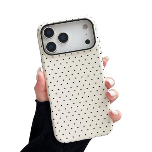 Sayoaho Compatible with iPhone 17 Pro Case, Fashion Cute Polka Dot Pattern Aesthetic Design for Women, Soft TPU and Hard Back Shockproof Phone Case for iPhone 17 Pro 6.3 inch, Yellow