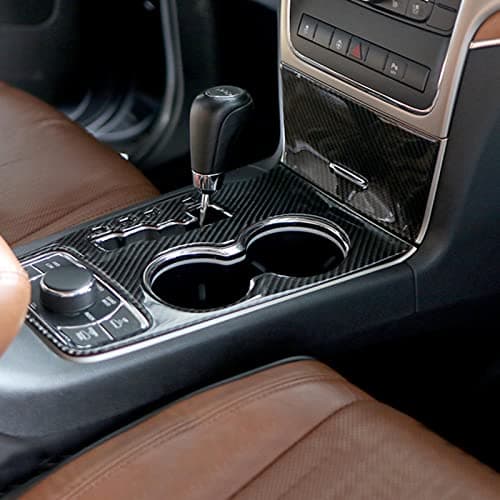 YOCTM For Jeep Grand Cherokee 2011 2012 2013 Interior Accessories Real Carbon Fiber Center Console Cup Holder Cover Trim
