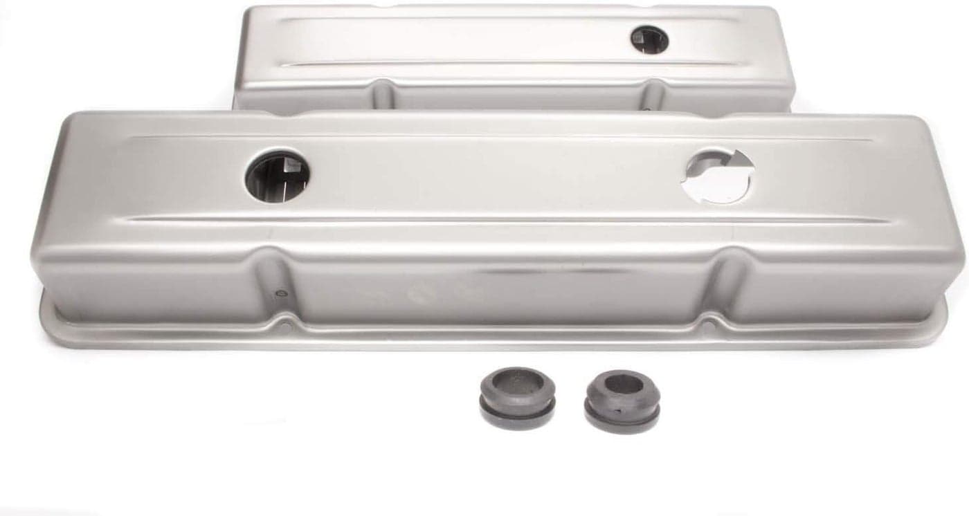 Racing Power Company R9518RAW Short Steel Unplated OEM Style Valve Cover for Small Block Chevy