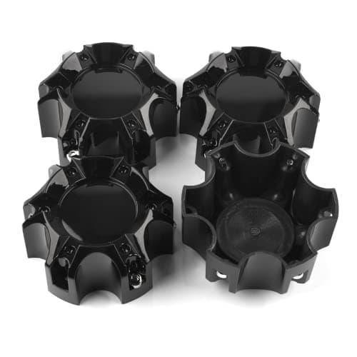 GTOWNWORKS 4.49in Wheel Center Caps for Ballistic Black Center Cover Replacement, 4 Pack, 6 lugs