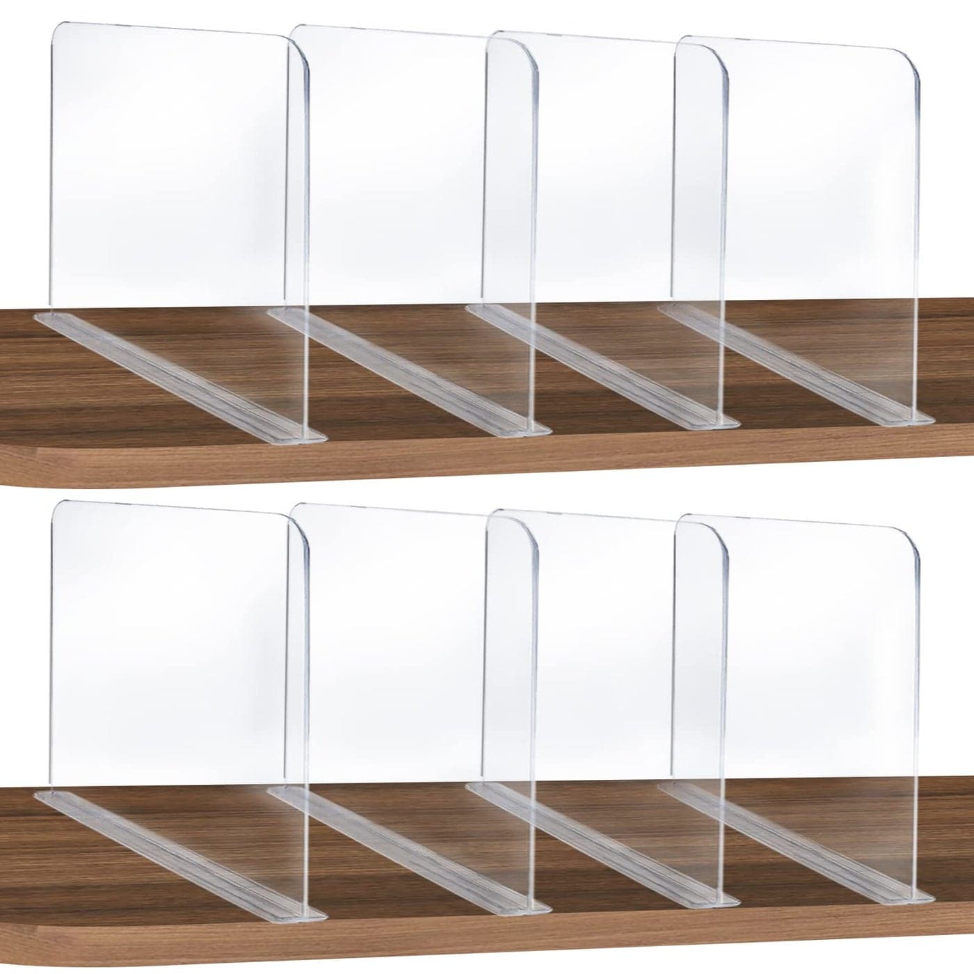 ROUFA Clear Acrylic Shelf Dividers 8Pcs Closet Dividers Fit for Any Thickness of Shelves MultiPurpose Wood Shelf Separators for Bedroom Kitchen Office Bathroom 118x11