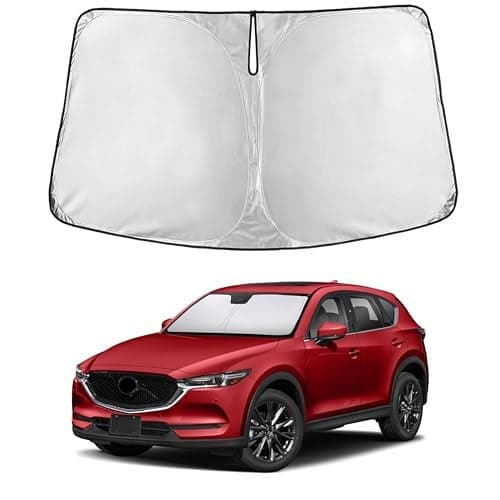 EcoNour Windshield Sunshade Compatible for Mazda CX5 20172024 2025 2026 Sun Visor for Front Windshield Window Sun Shade Cover UV Heat Blocker Protector Car Accessories