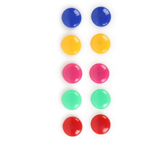 YAJNAS Fridge Magnet Pack of 10 Colorful Magnet for Fridge, Magnetic White-Boards - Sticky Stick Notes, Photos, Charts Notice Board/Planning Magnets - Fridge Magnetic Button, 30 mm, Random Color
