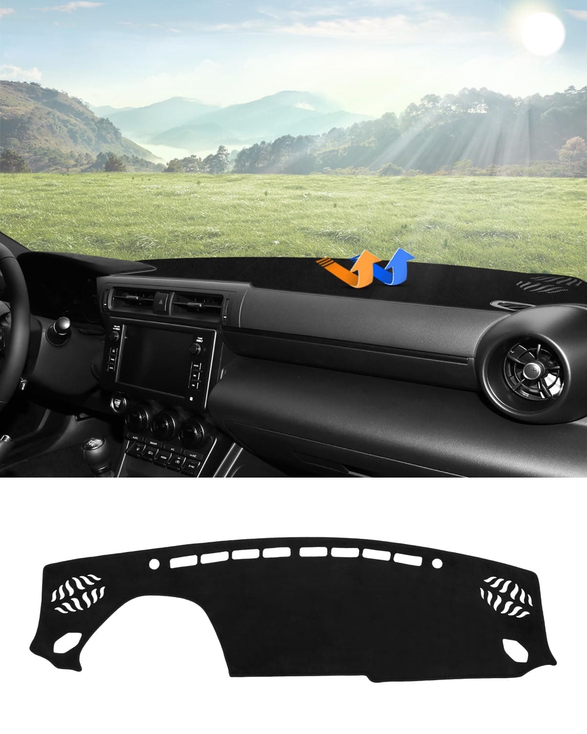 Autorder Dashboard Cover Mat for Toyota GR86Subaru BRZ 20222025 2026 Accessories Dash Cover Flannel Dash Mat Sunshade Glare UV Rays Protector