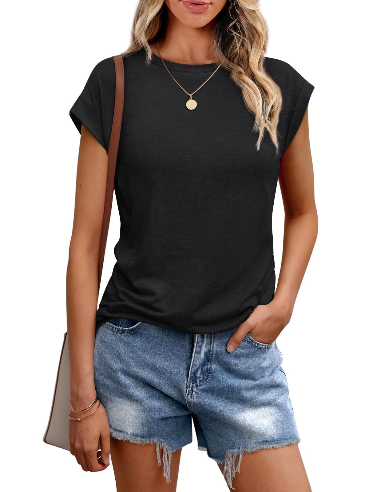 AUTOMET Womens Fashion Tops Summer Outfits T Shirts Business Casual Dressy Plus Size Cap Sleeve Tee Trendy Y2K Clothes Black 2XL