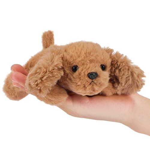 PEACH CAT Golden Retriever Dog Stuffed Animal Cute Puppy Plushies Small Plush Toys Gifts for Kids Brown