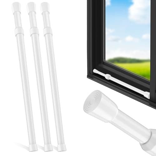 Artoshin 3 Pack Window Security Bar Adjustable Sliding Lock Security Stick for Rubber Tips, Adjustable Sliding Glass Door Lock Bars 15.7''-27.5'' Window Safety Lock Bar (16" to 28"-3Pcs)