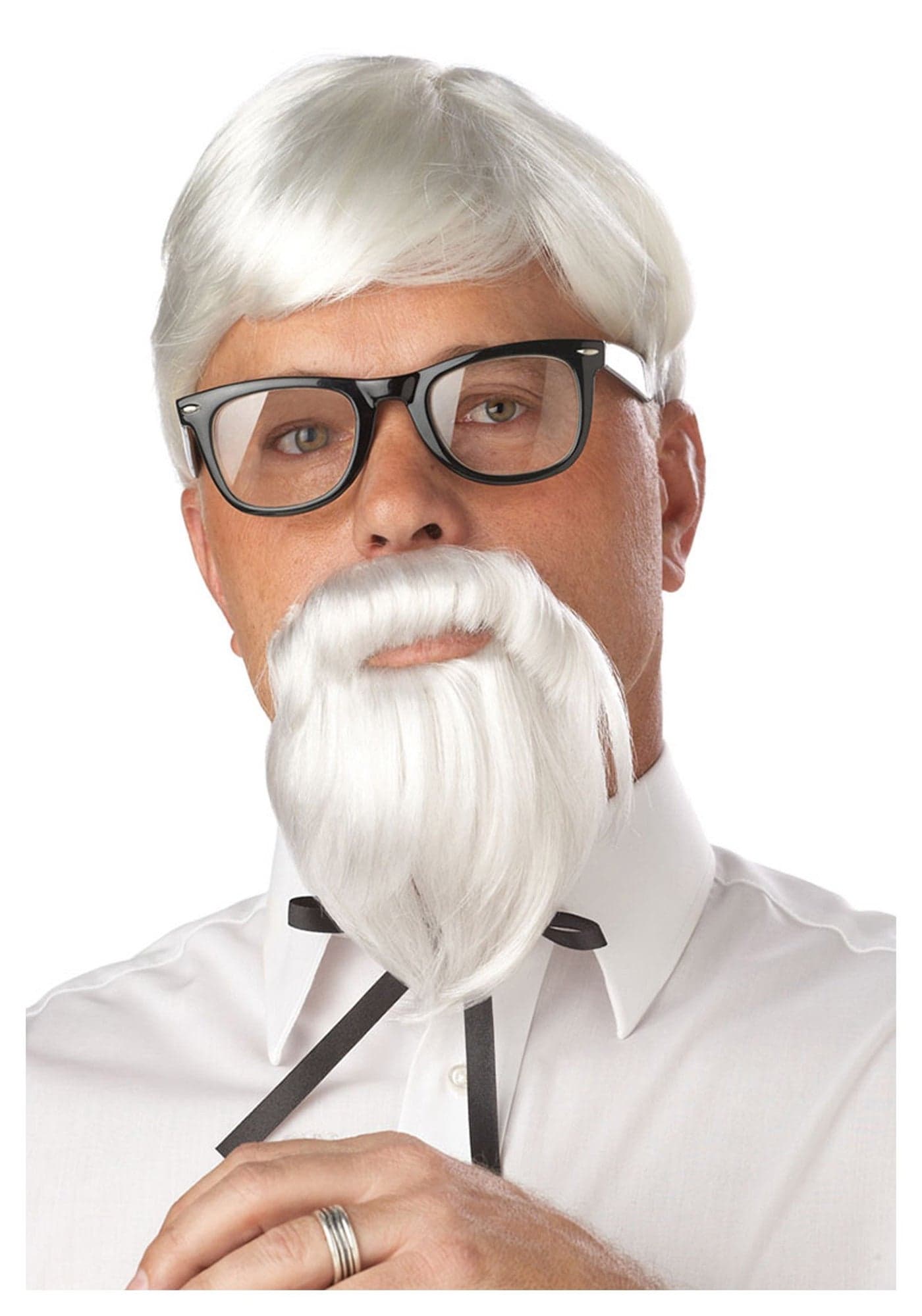 California Costumes mens The Colonel Wig & Moustache Adult Sized Costumes, White, One Size US