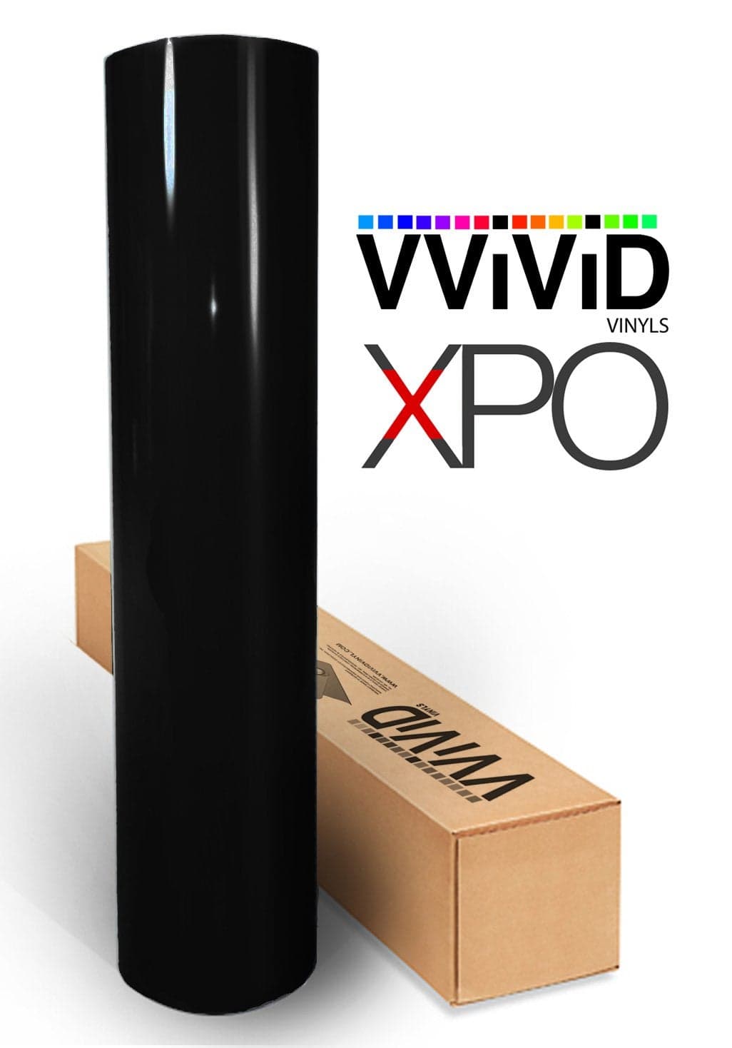 VViViD XPO High Natural Black Gloss Microfinish Vinyl (3.4 MIL) Wrap Roll - 12" x 60"