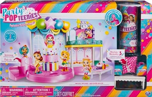 Party Popteenies Poptastic Party Playset with Confetti Exclusive Collectible Mini Doll and Accessories for Ages 4 and Up Standard