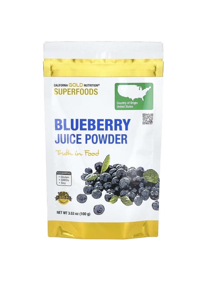 California Gold Nutrition, Superfoods, Blueberry Juice Powder, 3.53 oz (100 g)