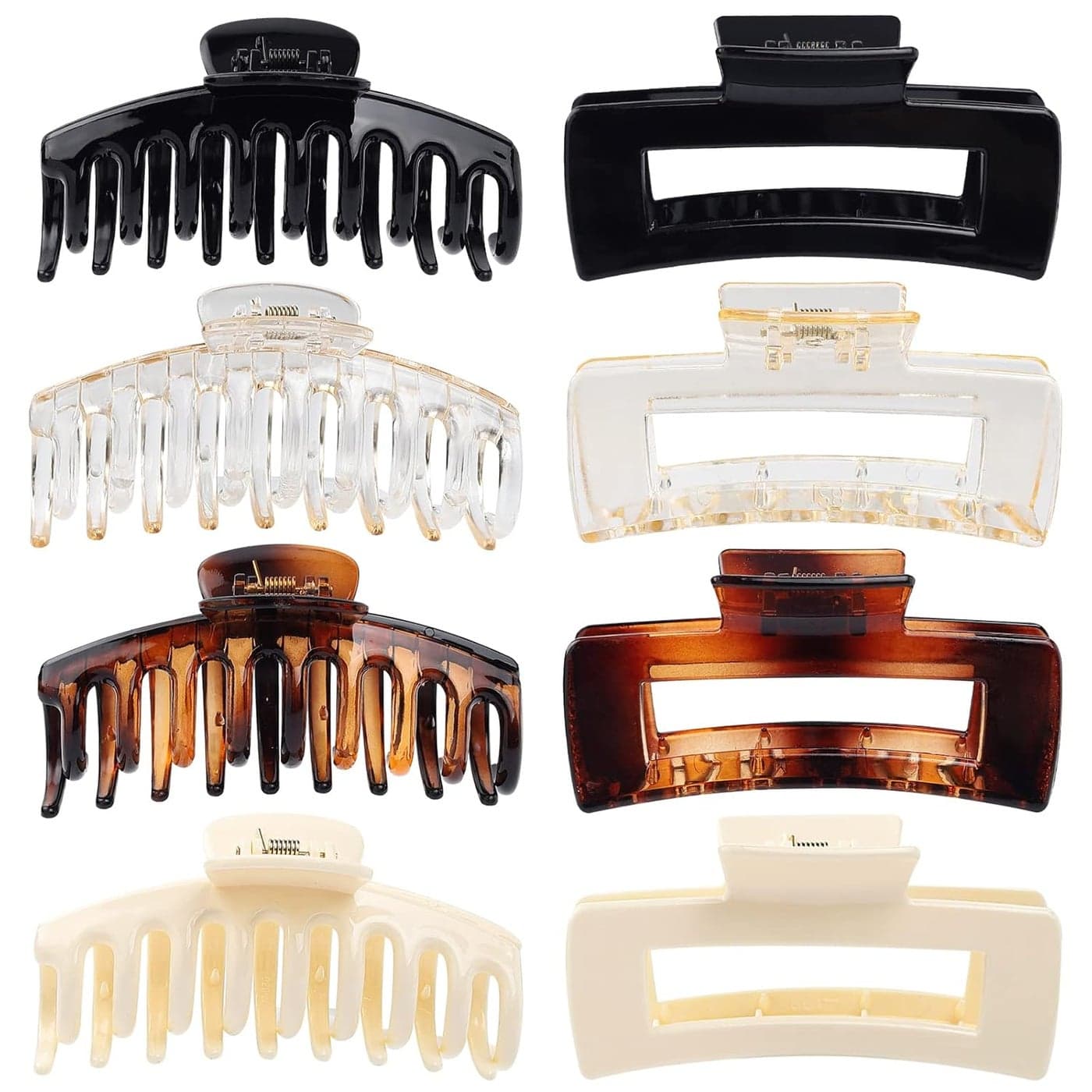 laxizar Claw Clip Hair Clip 8 Pack 43 Ihch Rectangular Hair Clips for Women Girls Large Hair Jaw Clips Hair Clamps