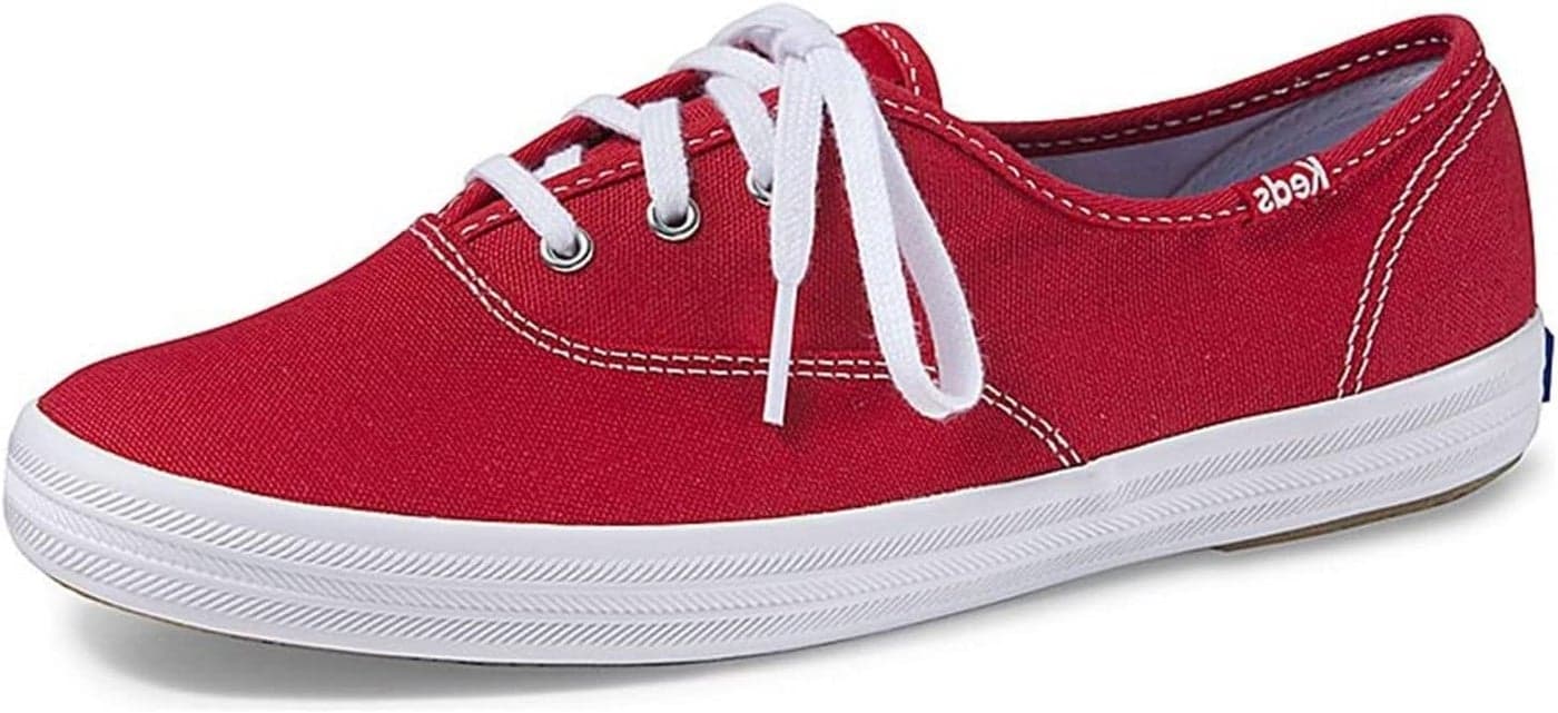 Keds Womens Champion Lace Up Sneaker RED Canvas 7