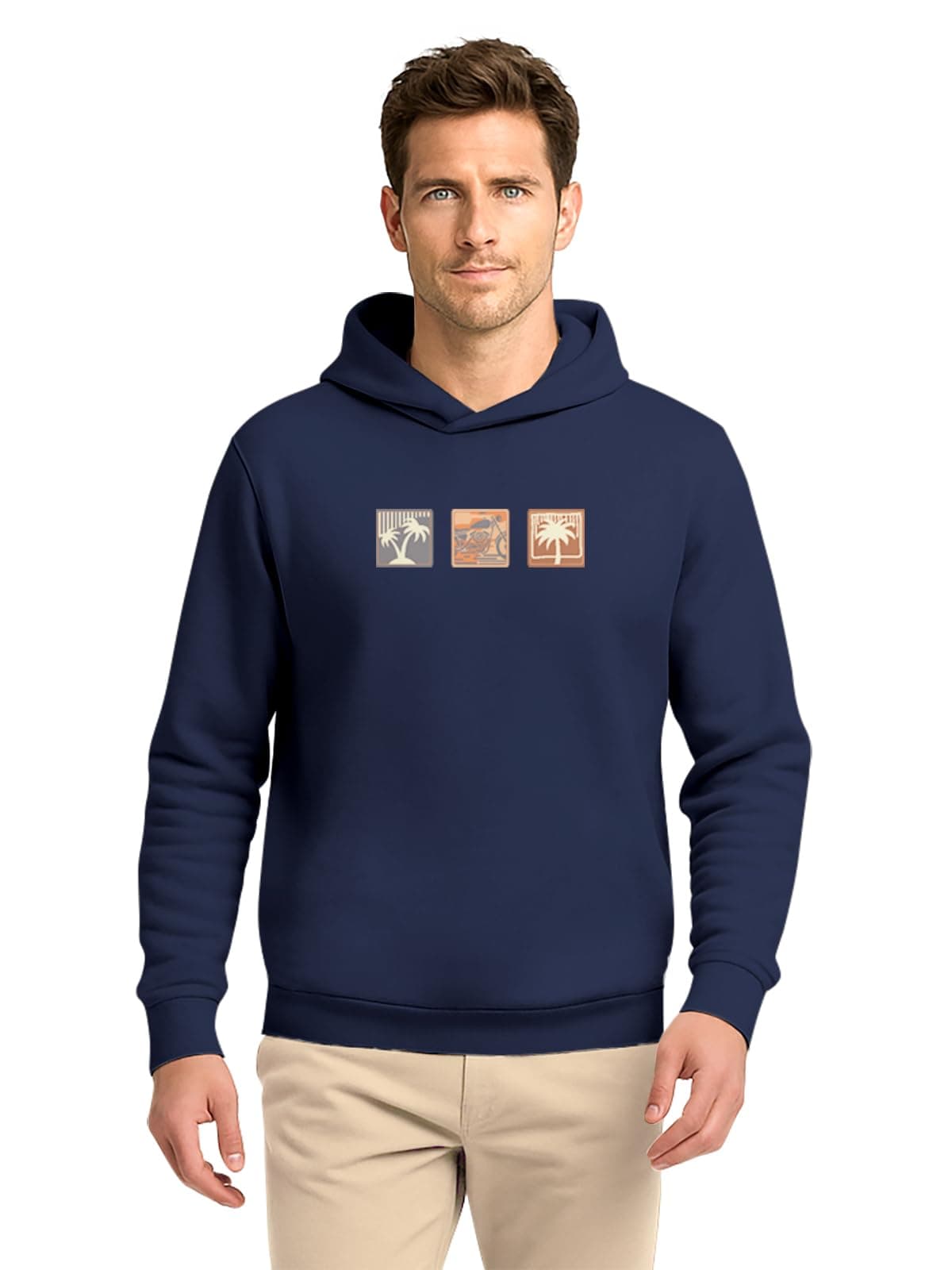 BULLMER Trendy Cotton Blend Sweatshirt for Men | Stylish Full Sleeve Mens Sweatshirts & Hoodies for Winter Wear_Navy Blue_X-Large