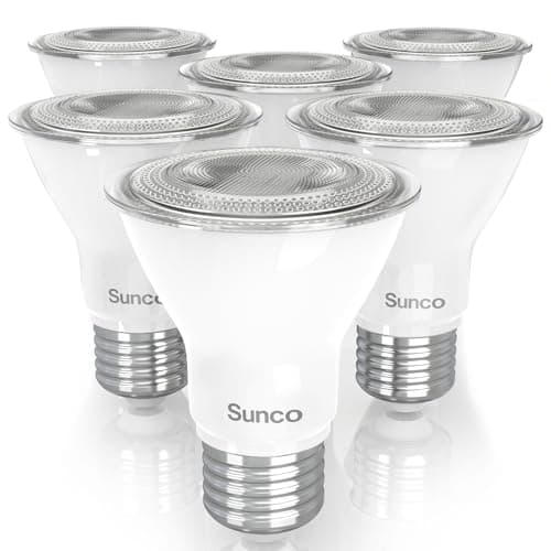 Sunco 6 Pack PAR20 LED Bulbs, Flood Light Bulb Outdoor, 500 LM, 7W (50W Equivalent), 3000K Warm White, E26 Medium Base, Dimmable, Track Lighting for Indoor/Outdoor Use, Wet Rated UL.