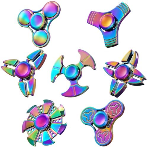 SCIONE Metal Fidget Spinner for Kid Adult Sensory Hand Fidget Toy 7 PackAnxiety Toys Stress Relief ReducerParty Favors Gifts for Kids Birthday Goodie Bag Stuffers Classroom Prizes