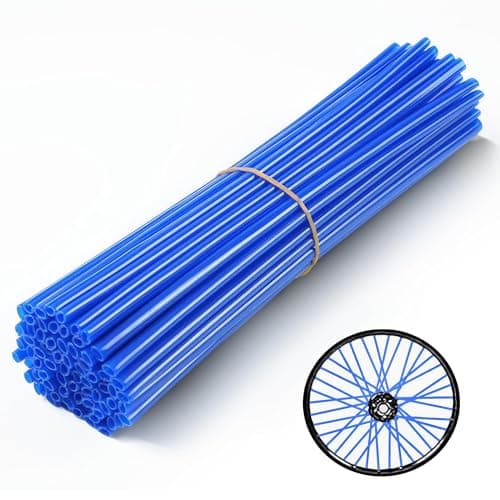HHLUPUP Universal Bicycle Bike Spoke Covers 72Pcs Motorcycle Wheelchair Wheel Spoke Wraps Dirt Bike Spoke Skin Pipe Trim for 821 Spoke Rims Spoke Covers Decoration Protector YZ50 YZ125 YZ250Blue