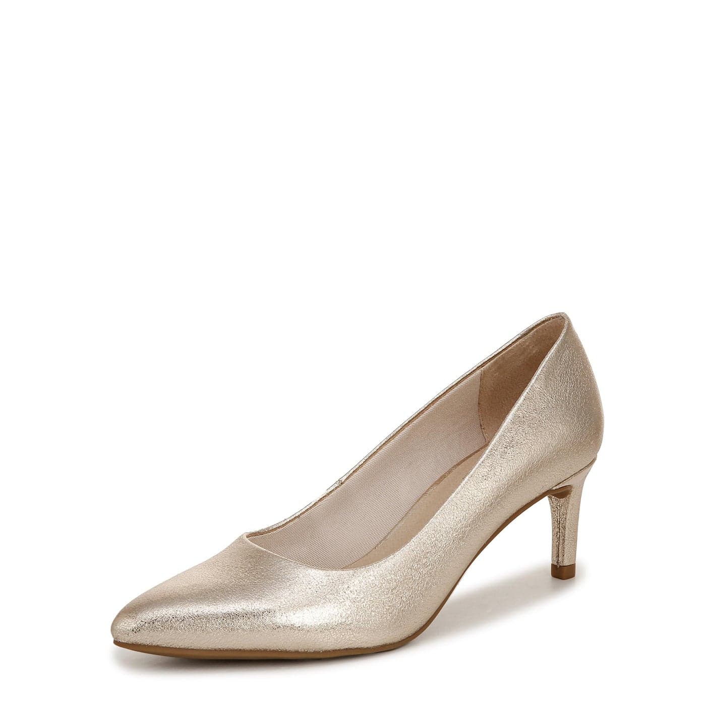 Life Stride Womens Alexis Point Toe Pump Platino Gold Metallic 8 M