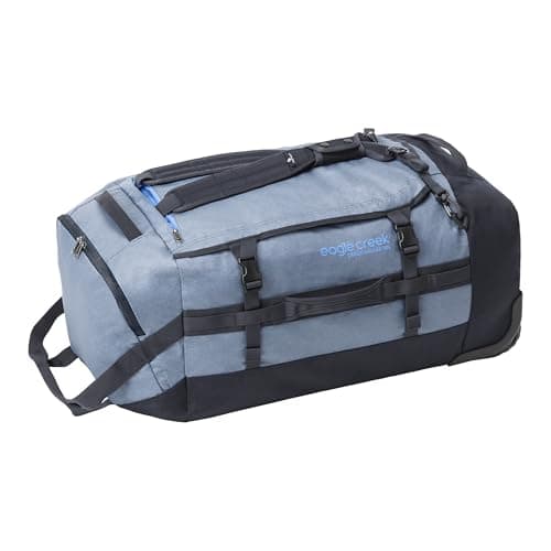 Eagle Creek Cargo Hauler Wheeled Duffel Durable Duffel Bag for Travel Easy Access Compartment Deployable Backpack Straps Lockable Zipper Opening Glacier Blue 110L