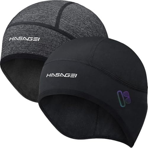 HASAGEI Winter Thermal Skull Cap for Men Windproof Helmet Liner with Full Ear Coverage Eyewear Slots Cycling Motorcycle
