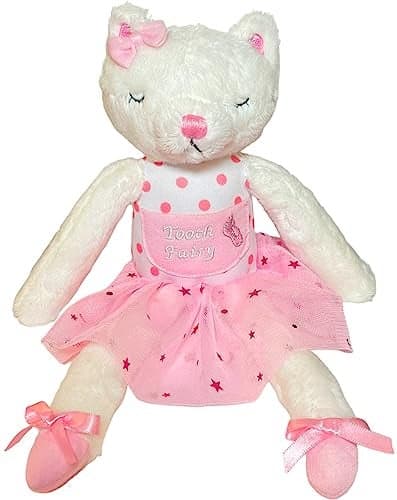 elskandi Caterina The Cat Tooth Fairy Pillow for Girls Ballerina Tooth Fairy Doll