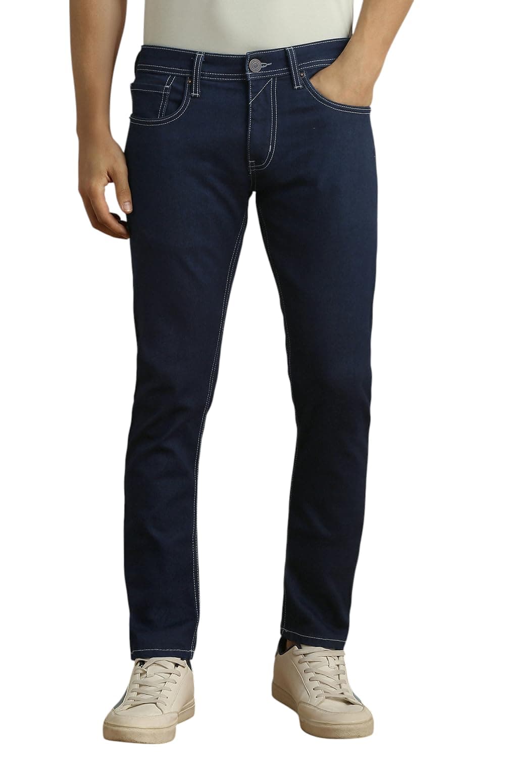 Peter England Men Navy Dark Wash Jeans