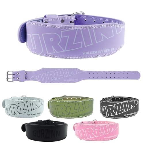 9mm Leather Fitness Weight Lifting Belt for Women&Men with 4 Inches Padded Lumbar Support for Power Lifting Workout & Squats Exercise