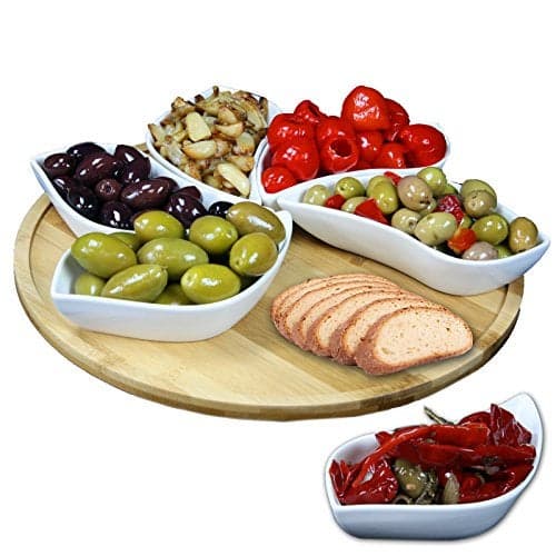 Elama Signature 13.5 Inch 7pc Lazy Susan Appetizer and Condiment Server Set