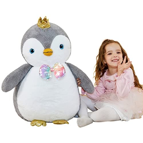 EARTHSOUND Giant Penguin Stuffed Animal Plush Toy23 inches Large Jumbo Cute Soft ToysBig Size Plushy Oversized Fat PlushieGifts for Kids
