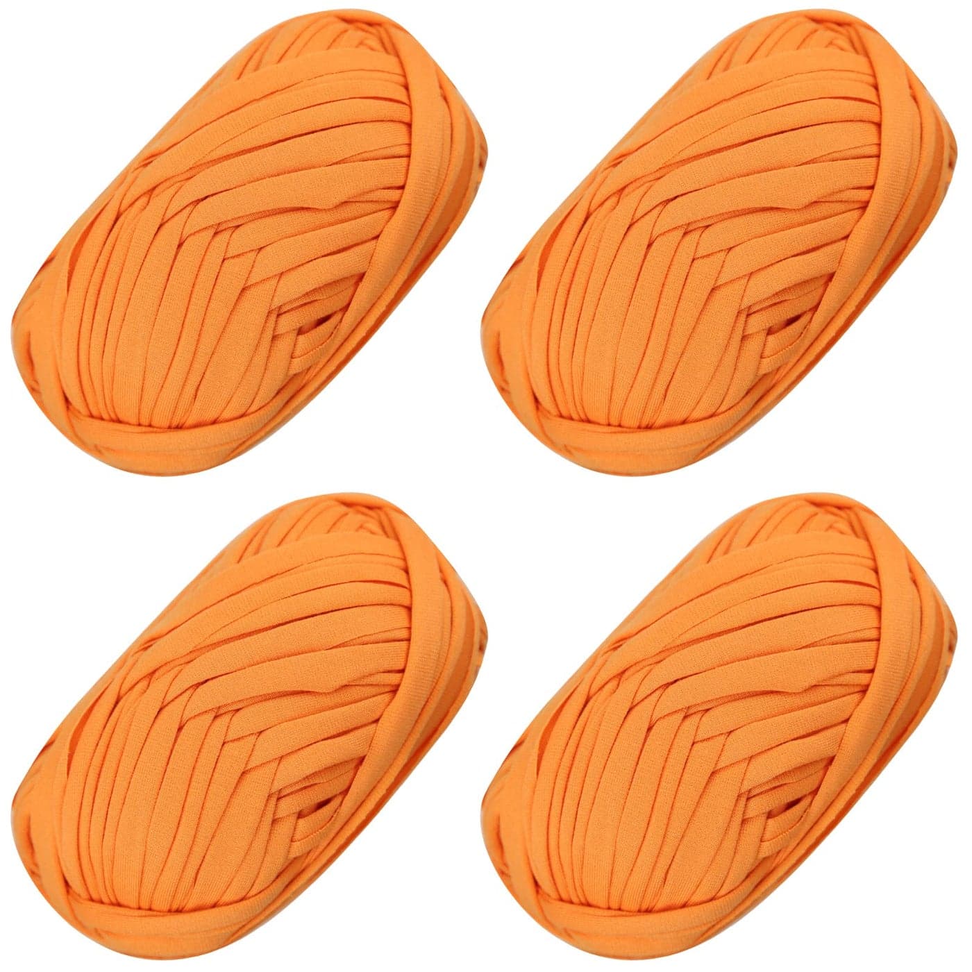 4 PCS TShirt Elastic Fabric Crochet Cloth for DIY Knitting Spaghetti Yarn Thick Knitting Yarn for Hand DIY Bag Blanket Cushion Crocheting Projects Home Decor Yellow