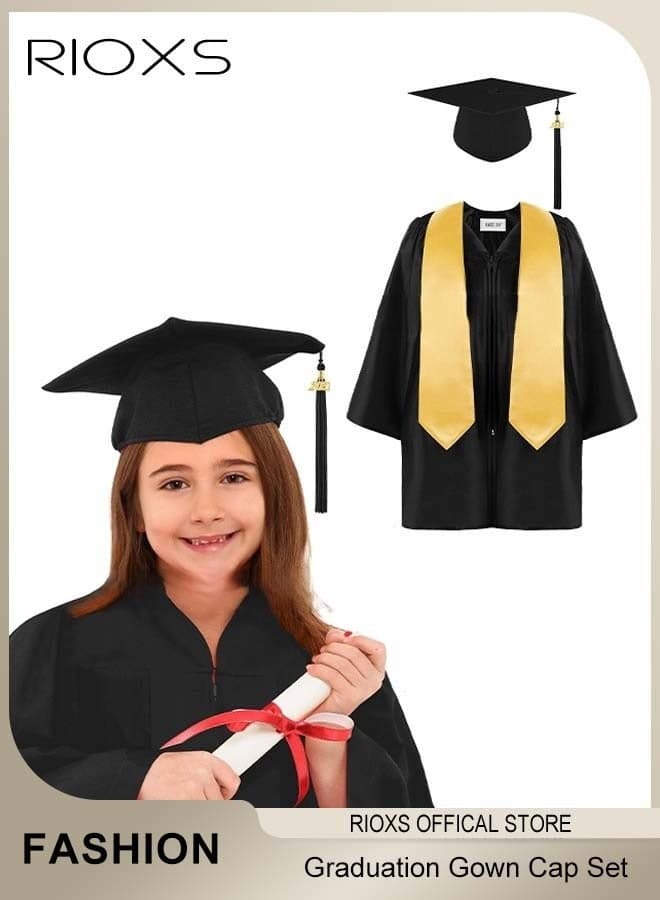 3 Pieces Kindergarten Graduation Set, Primary And Middle School Students Graduation Clothing Dress, Graduation Gown Cap Graduation Tassel and Sash, Nursery Graduation Suits for Child Size