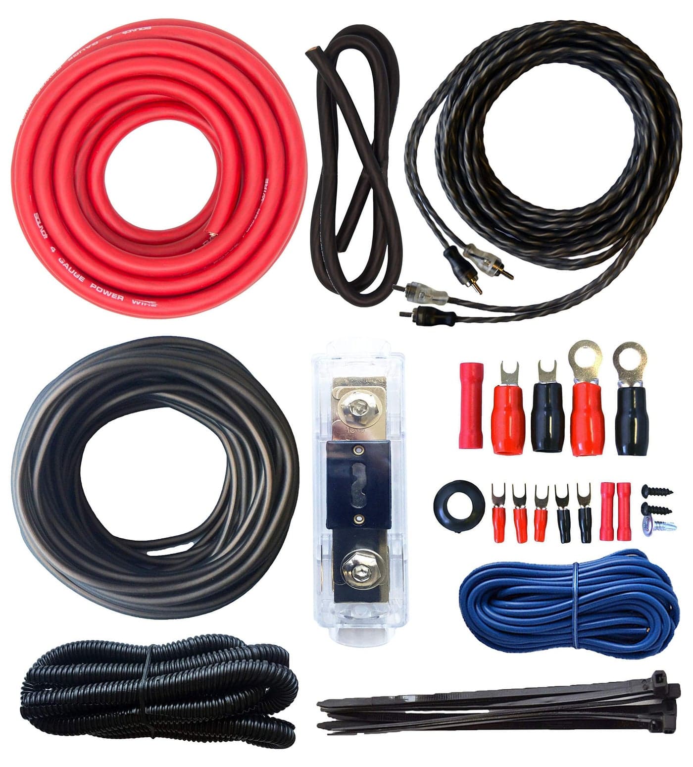 SoundBox TCK4, 4 Gauge OFC Complete 0 GA Copper Amplifier Install Wiring Kit
