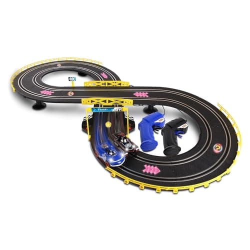 NKOK Sonic & Shadow RC Slot Car Set Race Set Vehicle, Counts How Many Laps the Car has Made, Great Item for Kids, Working lights, Ages 5 and up