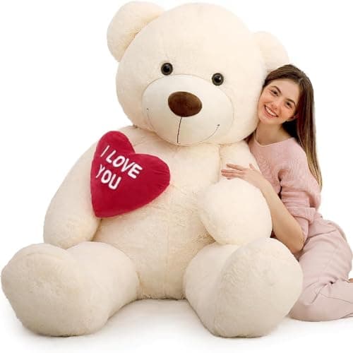 MaoGoLan Big Teddy Bear 6 Feet for Girlfriend I Love You Red Heart Giant Stuffed Animal Huge Valentines Plush for BoyfriendWifeLover Valentines Anniversary Birthday