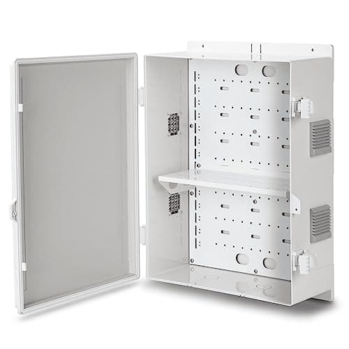 Namunanee Outdoor Electrical Junction Box, ABS Water Resistant Enclosure with Internal Mounting Panel & Hinged Cover, 16.1" H* 12.2" L* 5.9" W