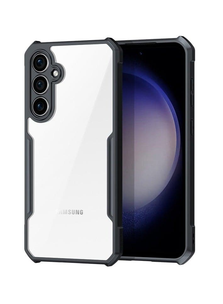 Ultra Thin Lightweight Soft TPU Bumper Clear Acrylic Back Case for Samsung Galaxy A56 5G Black