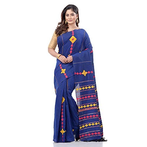 dB DESH BIDESH Women`s Cotton Sarees for Women Latest, Design Diamond Applique Design Soft Handloom Cotton Party,Wear Saree Fancy Office Silk Daily, Wear Bengal Cotton Sarees Wedding Sarees for Women