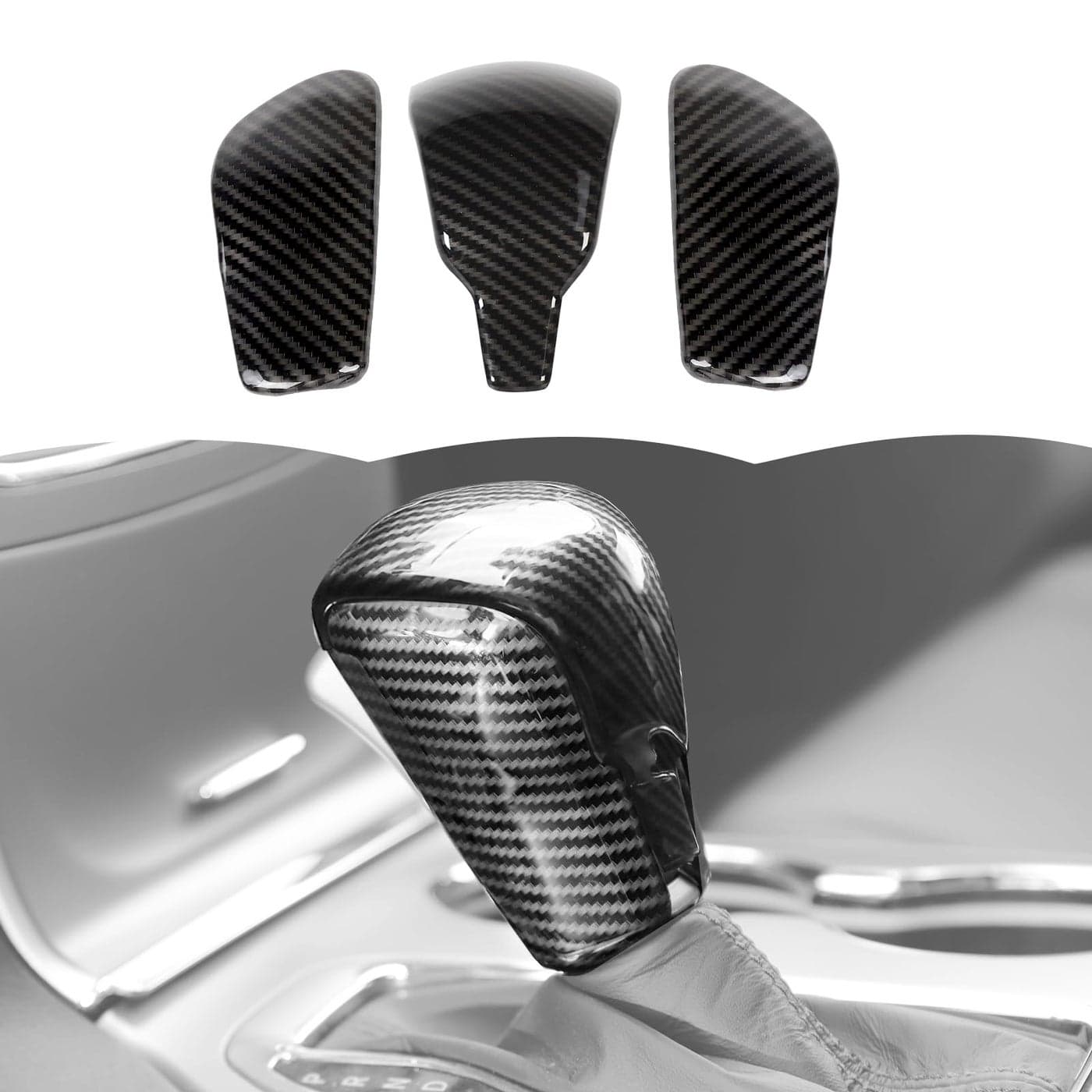 RTTCZ Gear Shift Knob Cover Trim Decorative Interior Accessories for Jeep Grand Cherokee 20172020Black Carbon Fiber