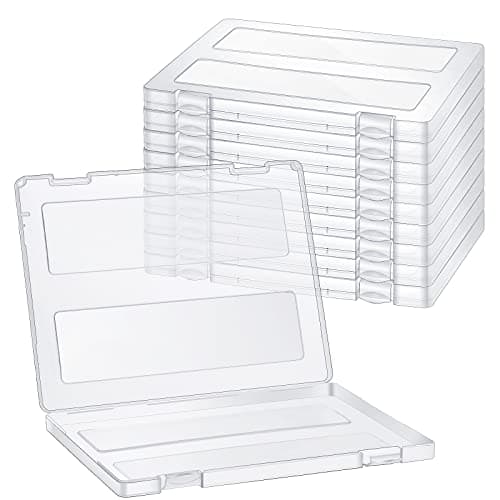 Outus 10 Pieces A4 File Box Paper Photo Storage Box A4 Portable Project Case Clear Plastic Document Magazine Organizer Box for Office School Supplies Accessories 1252 x 95 x 095 Inch
