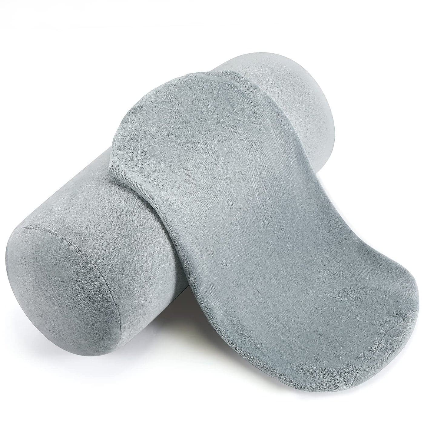 Newwiee 2 Pcs Neck Roll Pillow Cover 17x7 Inch Round Cervical Pillow Covers with Zipper Cylinder Neck Roll Pillowcase Soft Bolster Pillowcases for House Home Decor Cylindrical CushionGray