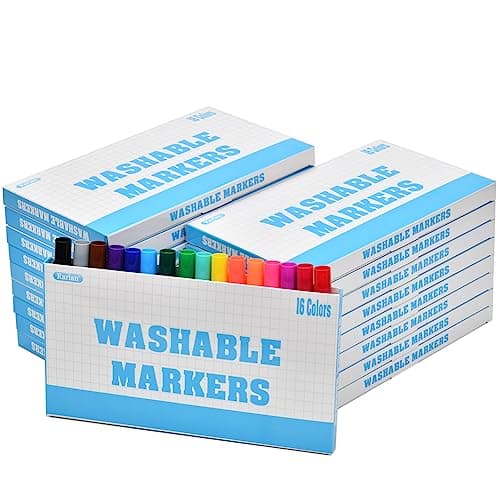 Rarlan Washable Markers Bulk for Kids Classroom Pack 16 Colors 18 Boxes 288 Count