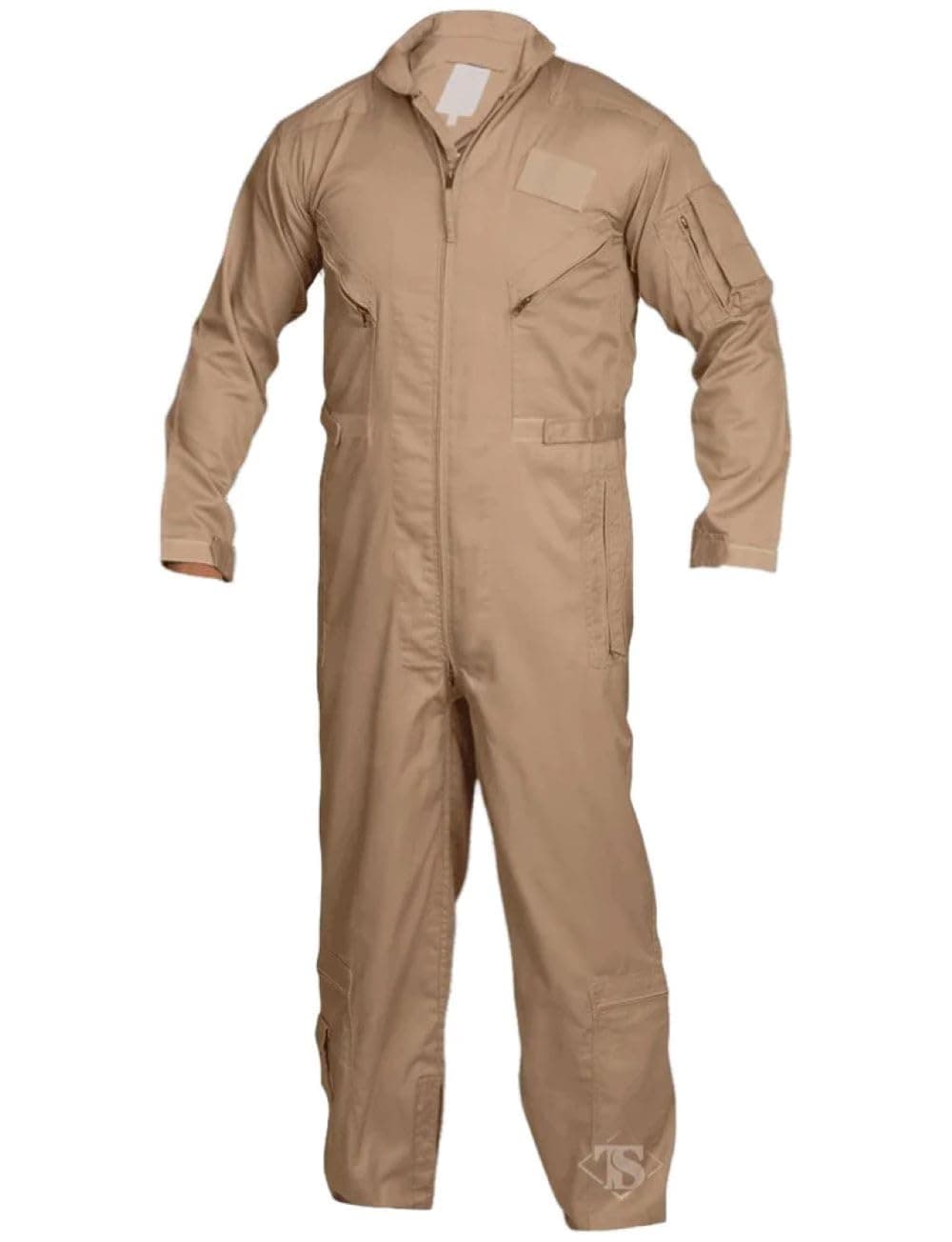Tru-Spec 27-P Basic Flight Suit for Men - Durable Outerwear, Comfortable Design, Ideal for Aviation and Outdoor Activities, Khaki - Medium Regular