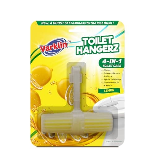 Varklin 35g Toilet Rim Hangerz - Lemon | Automatic Bowl Cleaner | Citrus & Tangy Freshness for Your Washroom | Easy-to-Use Toilet Bowl Cleaner | Hygienic & Sparkling Toilets Up to 4 Weeks