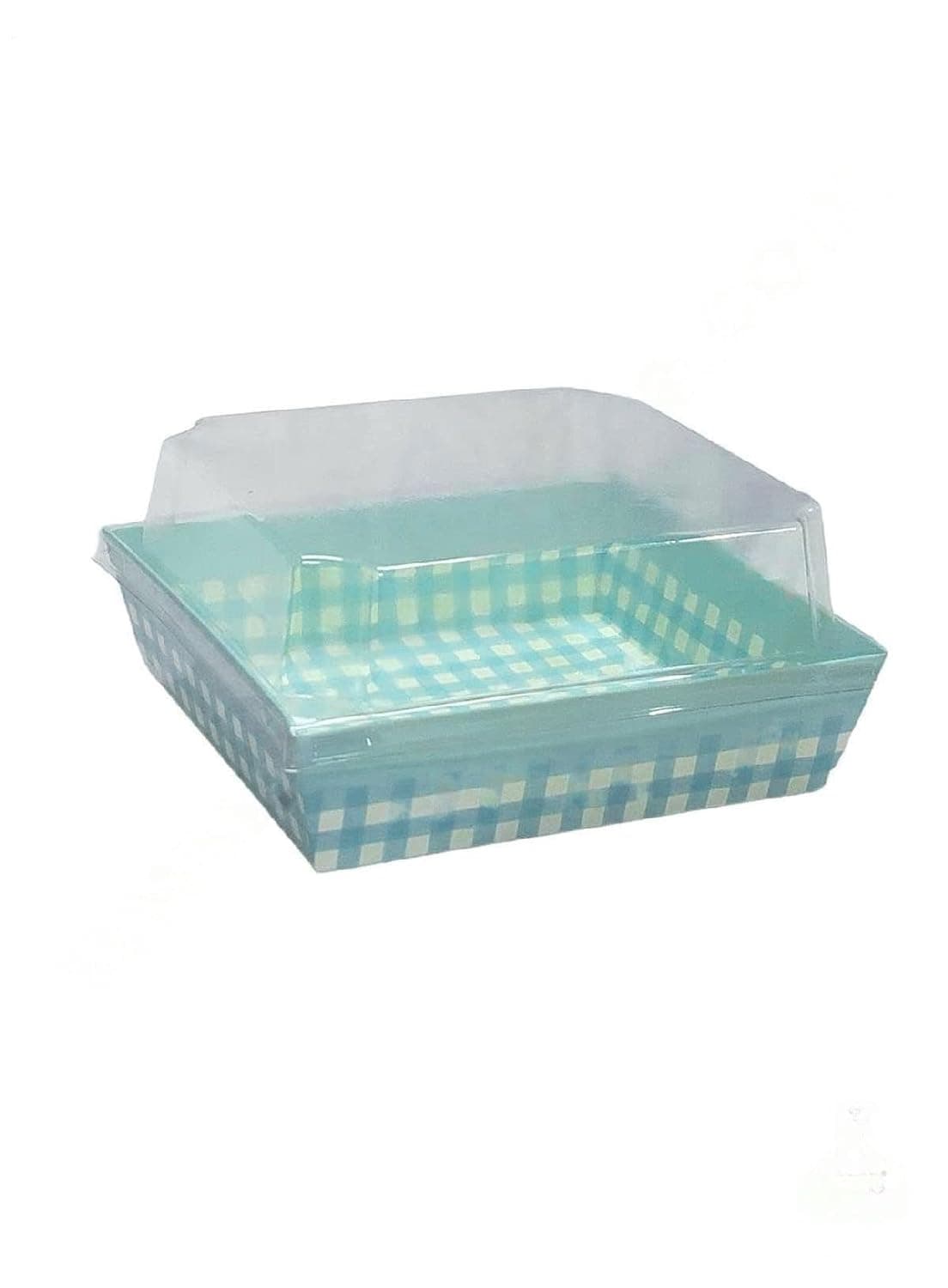 CAKE DECOR Direct Bakeable Paper Moulds with Lid Square Shape Blue 10 Pcs Pack